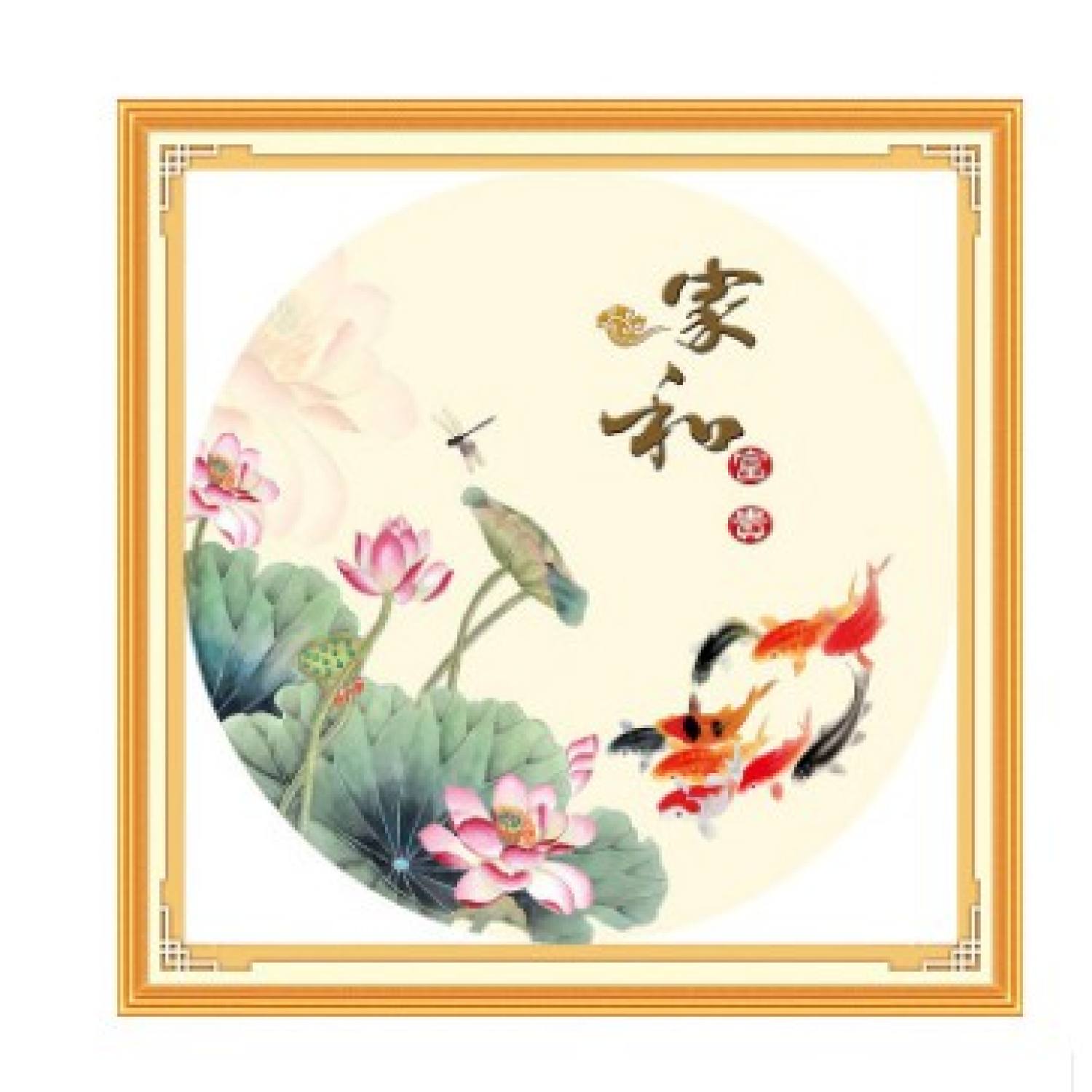 Tranh thêu chữ thập hoa chỉ lụa thêu kín