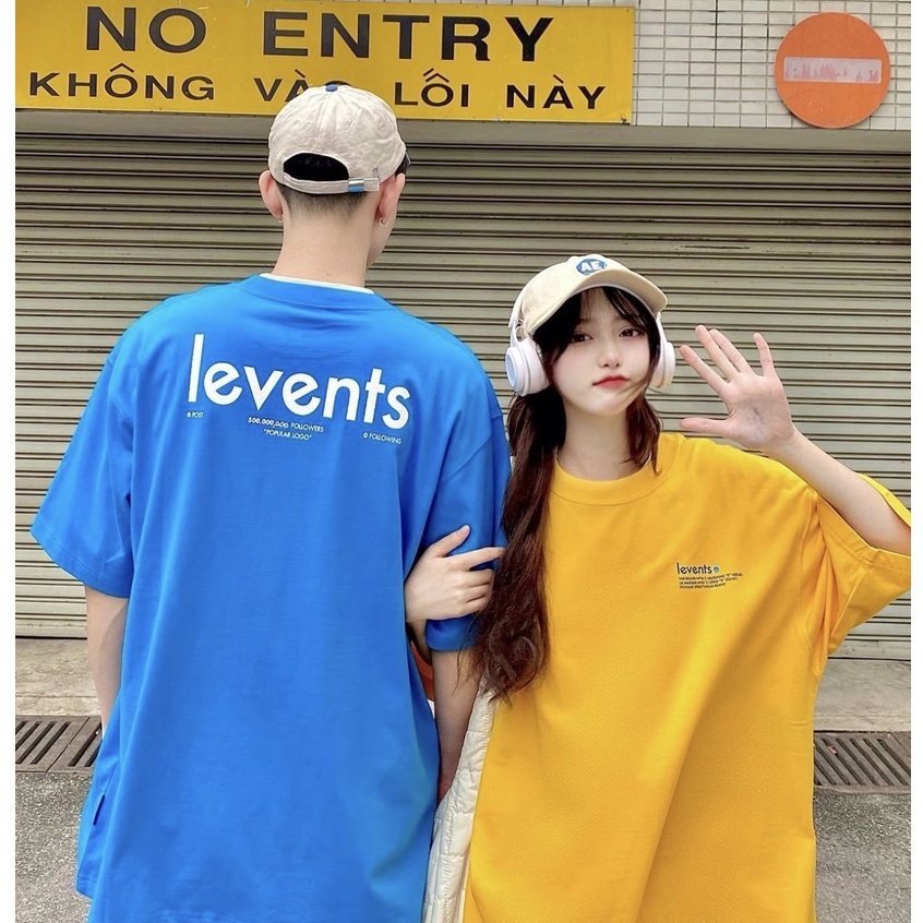 Áo thun Levents Popular Logo 2.0 màu xanh lá tay lỡ form rộng 40kg đến 90kg vải cotton dày mịn full tag Hany Fashion AL202