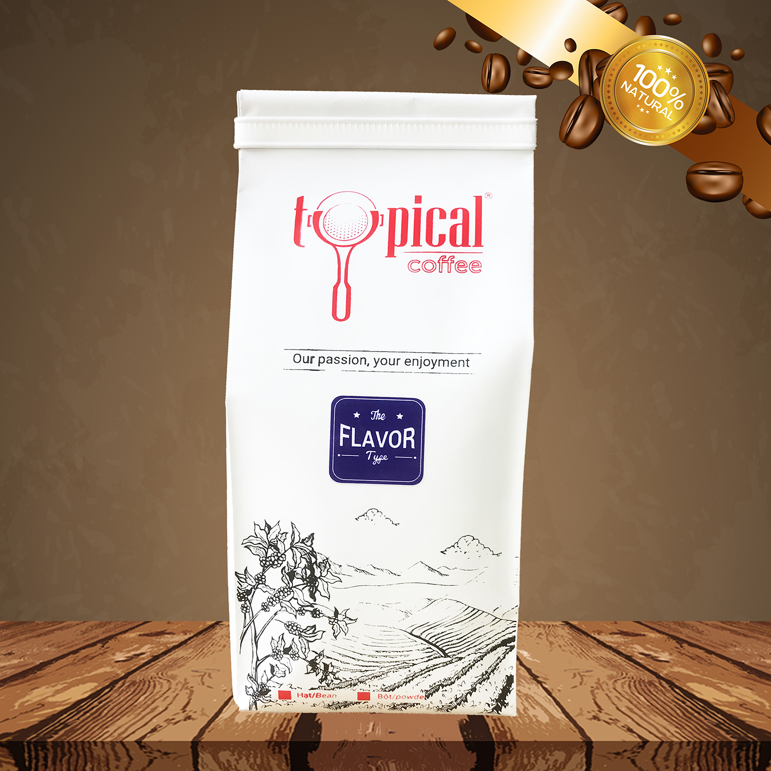 Cafe Hạt Pha Máy Espresso Nguyên Chất 100% - Typical Coffee Flavor 250g