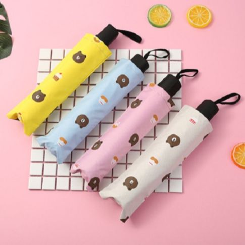 Parasol folding pocket 8 spokes steel họa tiết bướm-bear (nhiều màu)-[umbrella bear, butterfly umbrella, umbrella folding umbrella travel rain parasol sun umbrella pocket chống UV umbrella umbrella gấp travel rain umbrella sun-shading]