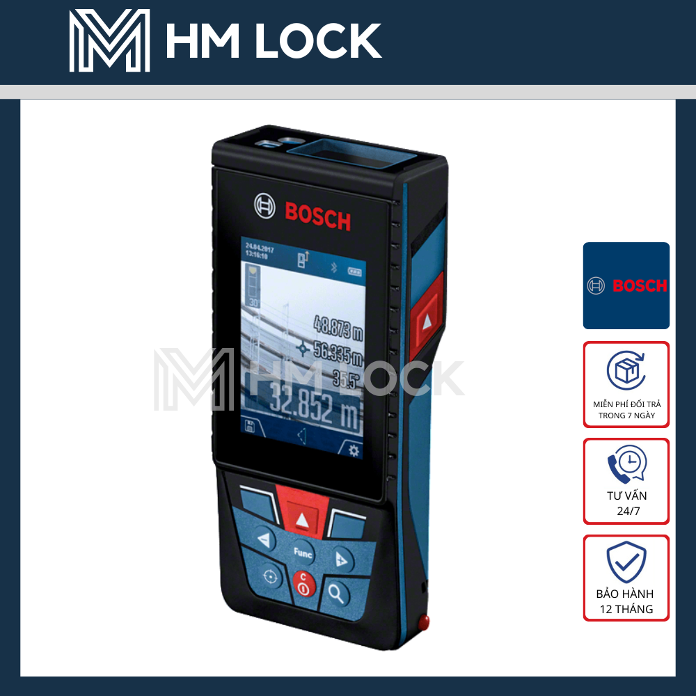 Máy đo khoảng cách laser 150m bosch glm 150 c - kết nối điện thoại - hàng chính hãng - 0601072fk0