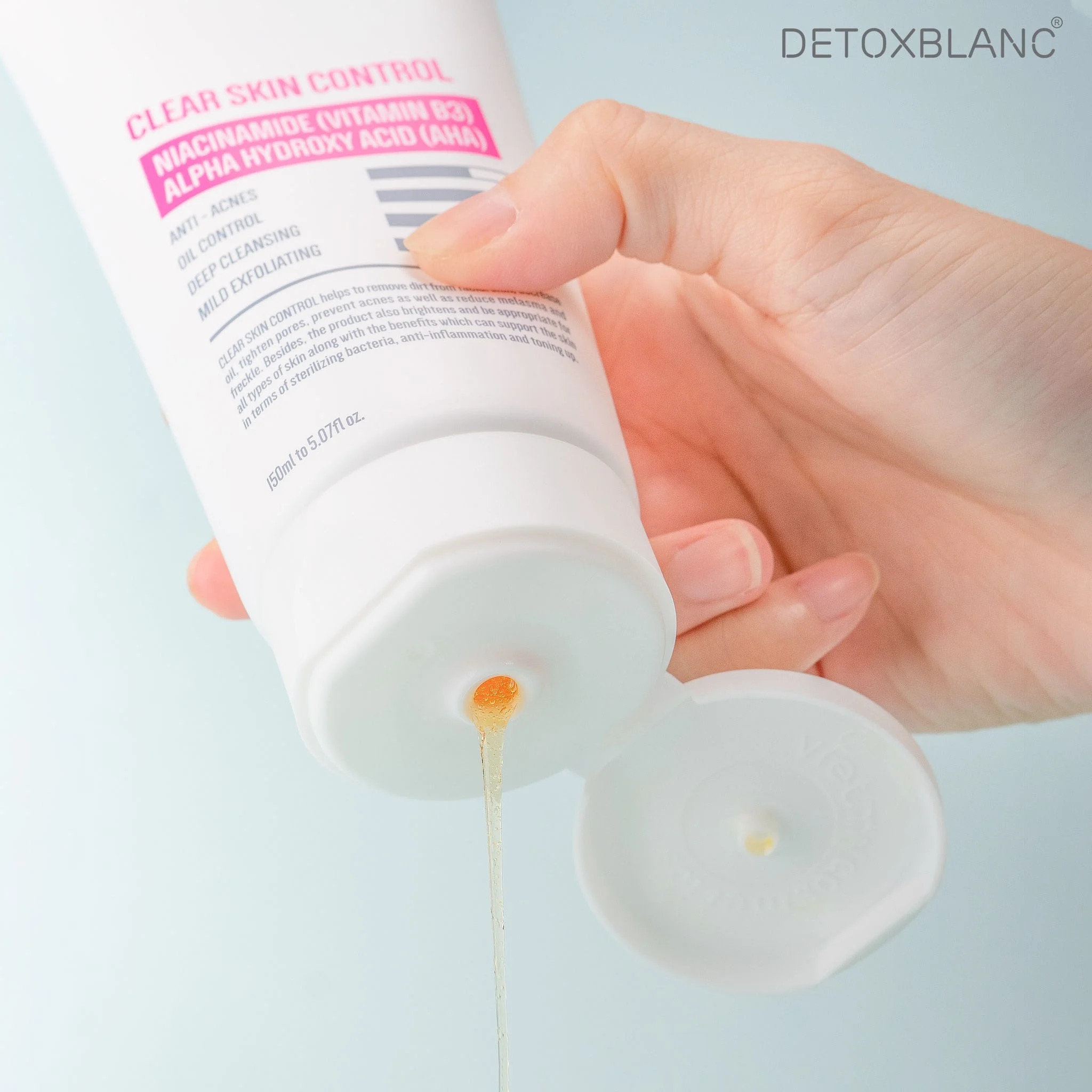 Combo xóa mụn thâm Detox Blanc (Serum Peel H và Sữa Rửa Mặt B5)