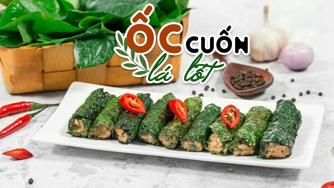 ￼Chả ốc cuốn lá lốt y hình khay 10 cuốn (tphcm)