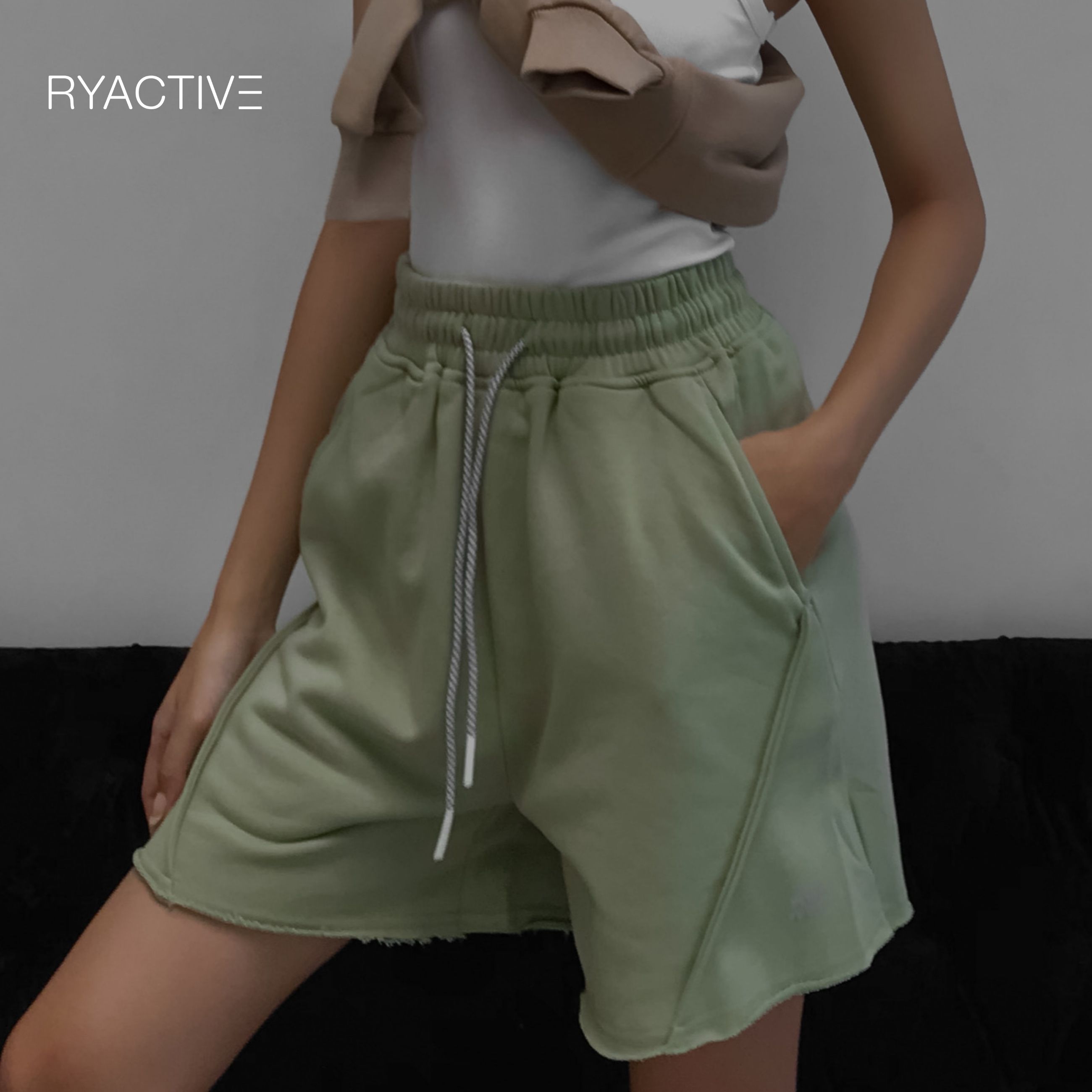 Quần short thun lửng RYACTIVE - LOUNGE SHORT AVOCADO