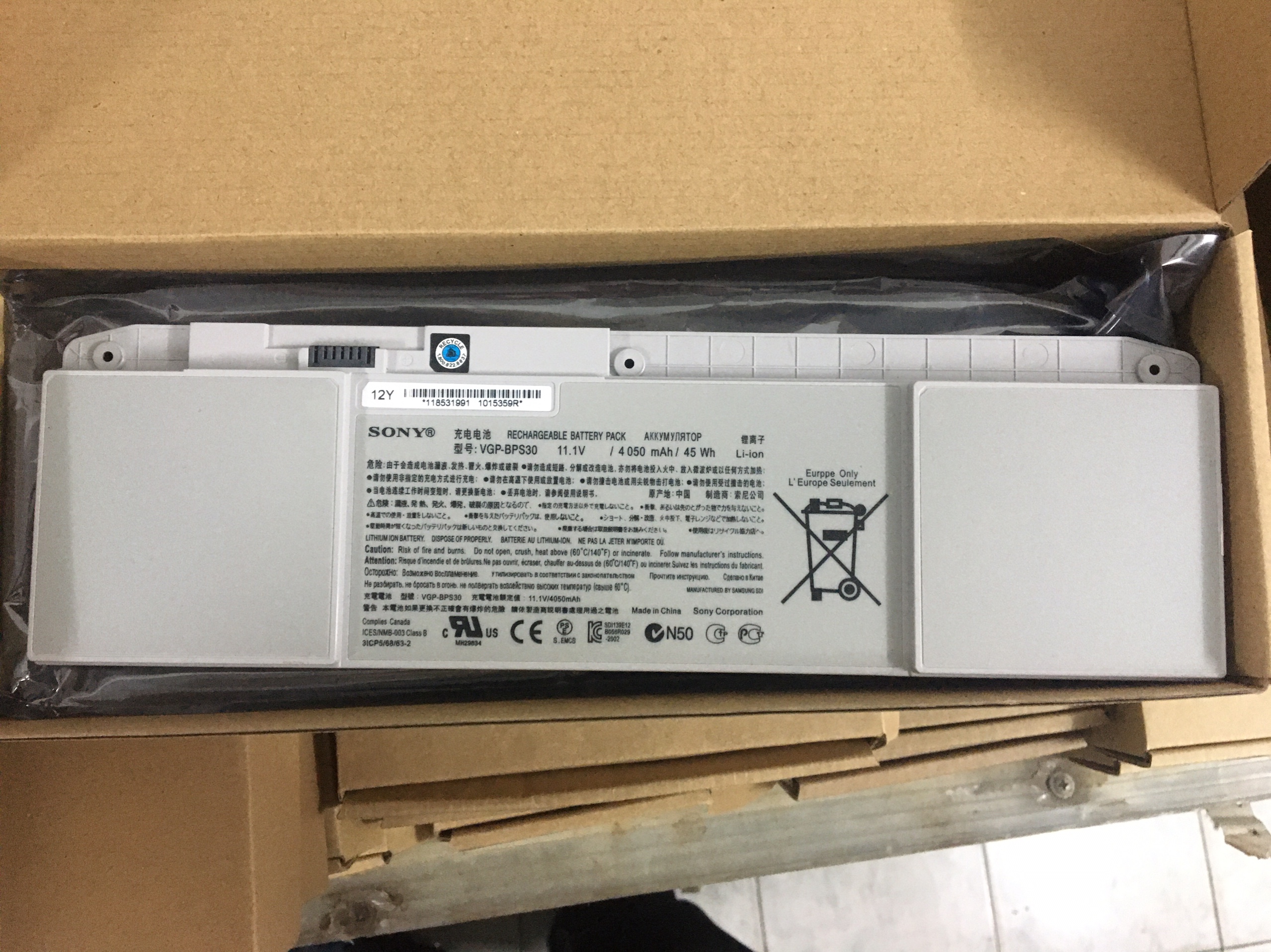 Pin(battery)Original Sony Vaio SVT11 SVT13 BPS30 45Wh Zin - PIN ZIN BẢO HÀNH 6 THÁNG LỖI ĐỎI MỚI