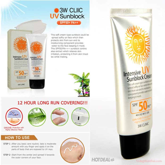 Kem chống nắng chống tia UV hiệu quả trên 50+ 70ml không thấm nước