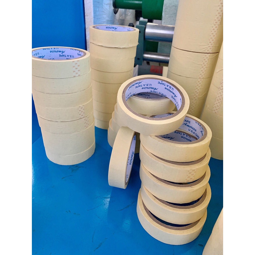 Cây băng keo giấy loại 12M (khổ 24mm gồm 12 cuộn / 1 cây & khổ 48mm gồm 6 cuộn / 1 cây) A12