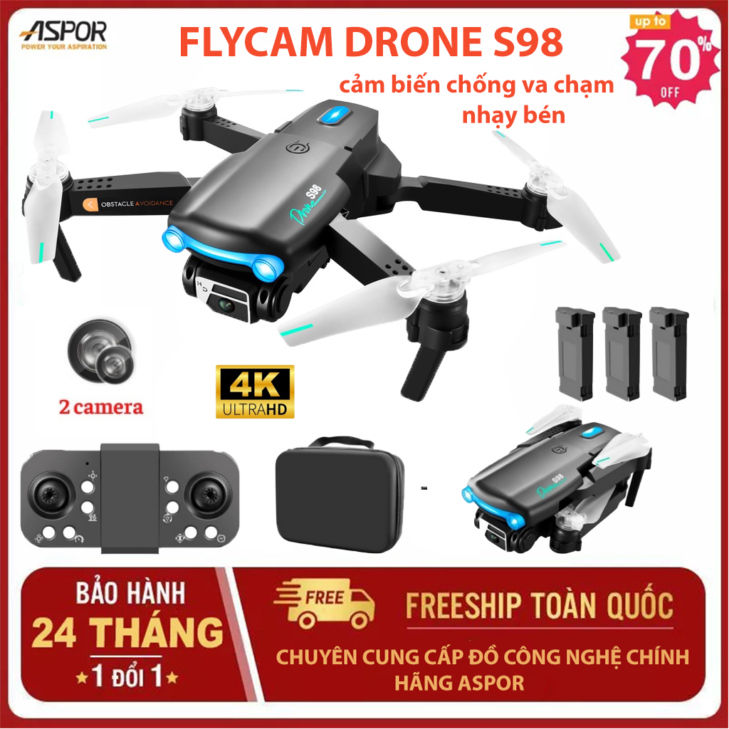 Máy Bay Flycam Giá Rẻ Drone Camera 8K K998 Max Bay 30 Phút, Tầm Xa 2000m