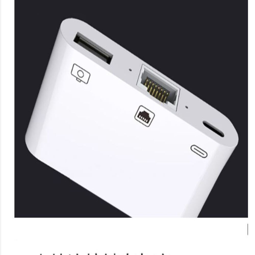 Đầu chuyển đổi lightning 3 in 1 to lan, usb, lightning cho iPhone iPad