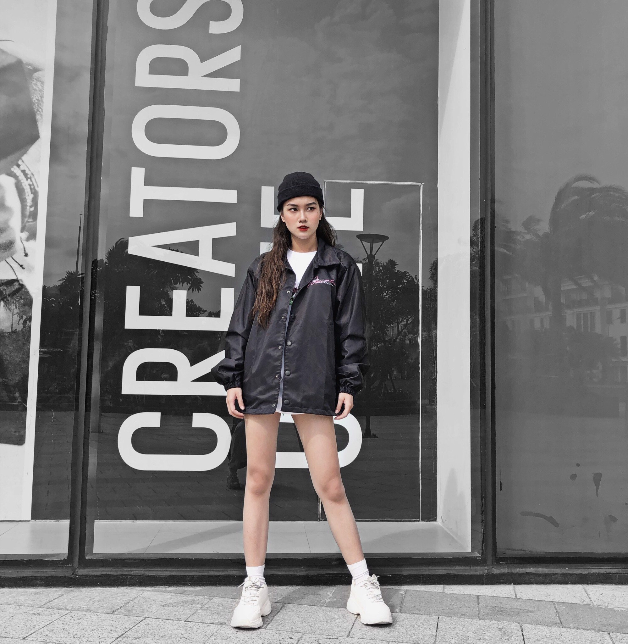 PARADOX Áo khoác dù LOVE HANDCUFFS OVER-PRINTED JACKET