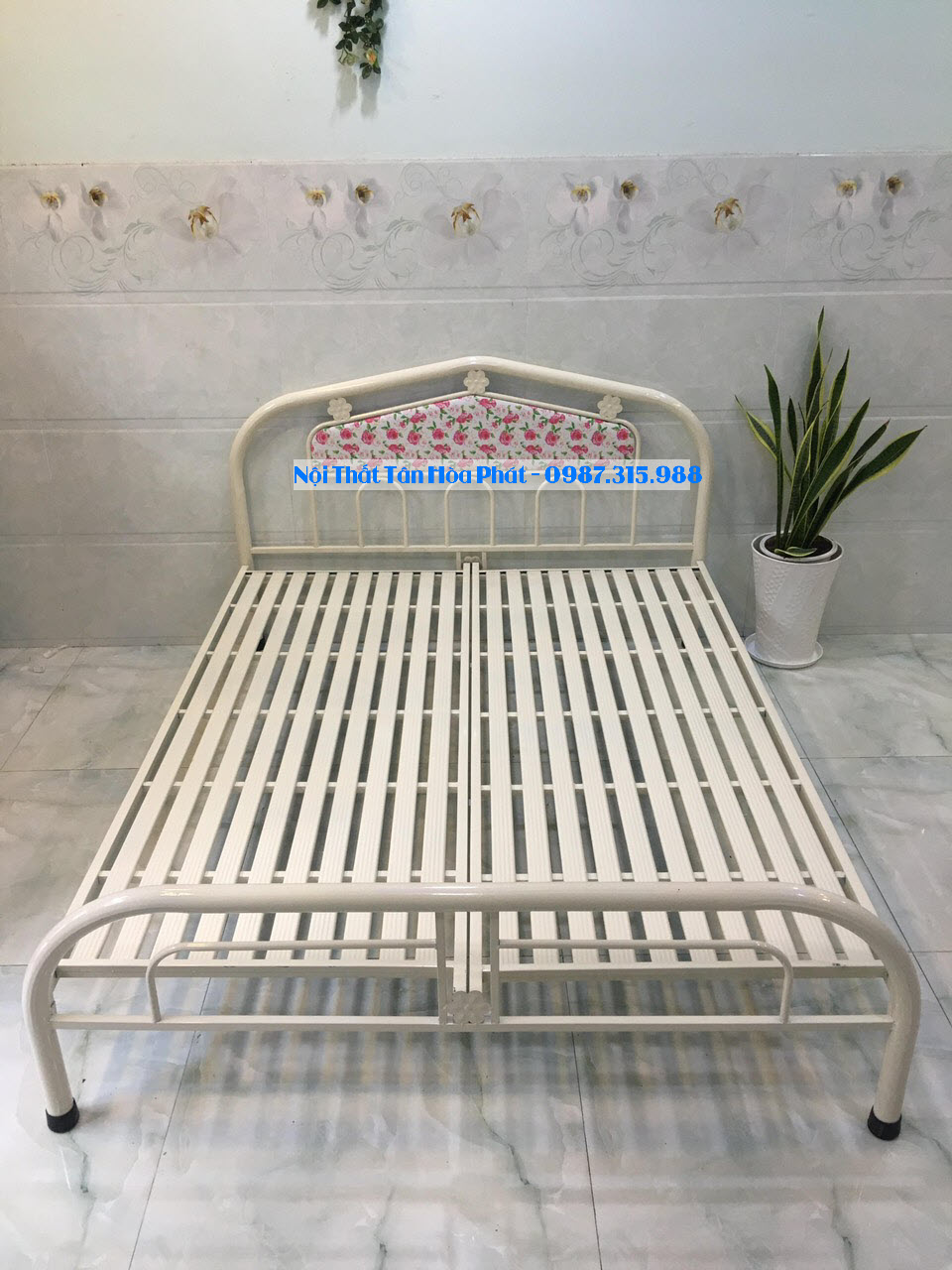 Giường sắt cao cấp 1m6 x 2m Tân Hòa Phát mẫu mới