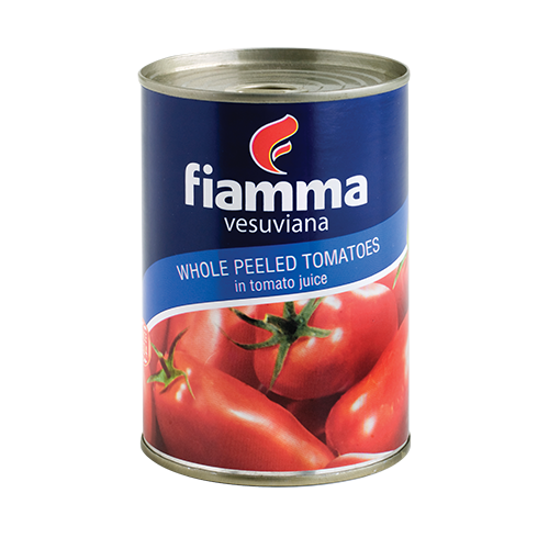 Hộp 400gCà chua lột vỏ nguyên trái Fiamma - Whole Peeled Tomatoes 400gr