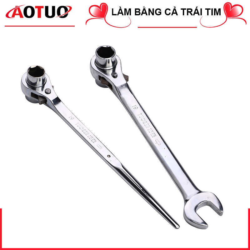 Cờ lê đuôi chuột thông minh 19-22mm, cờ lê giàn giáo, Lắc tự động, có công tắc đảo chiều, chính hãng TUOSEN