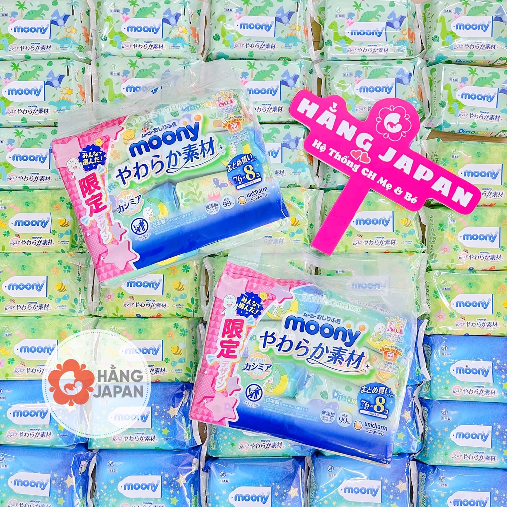Khăn giấy ướt MOONY mẫu mới (76 TỜ) - Nhật Bản