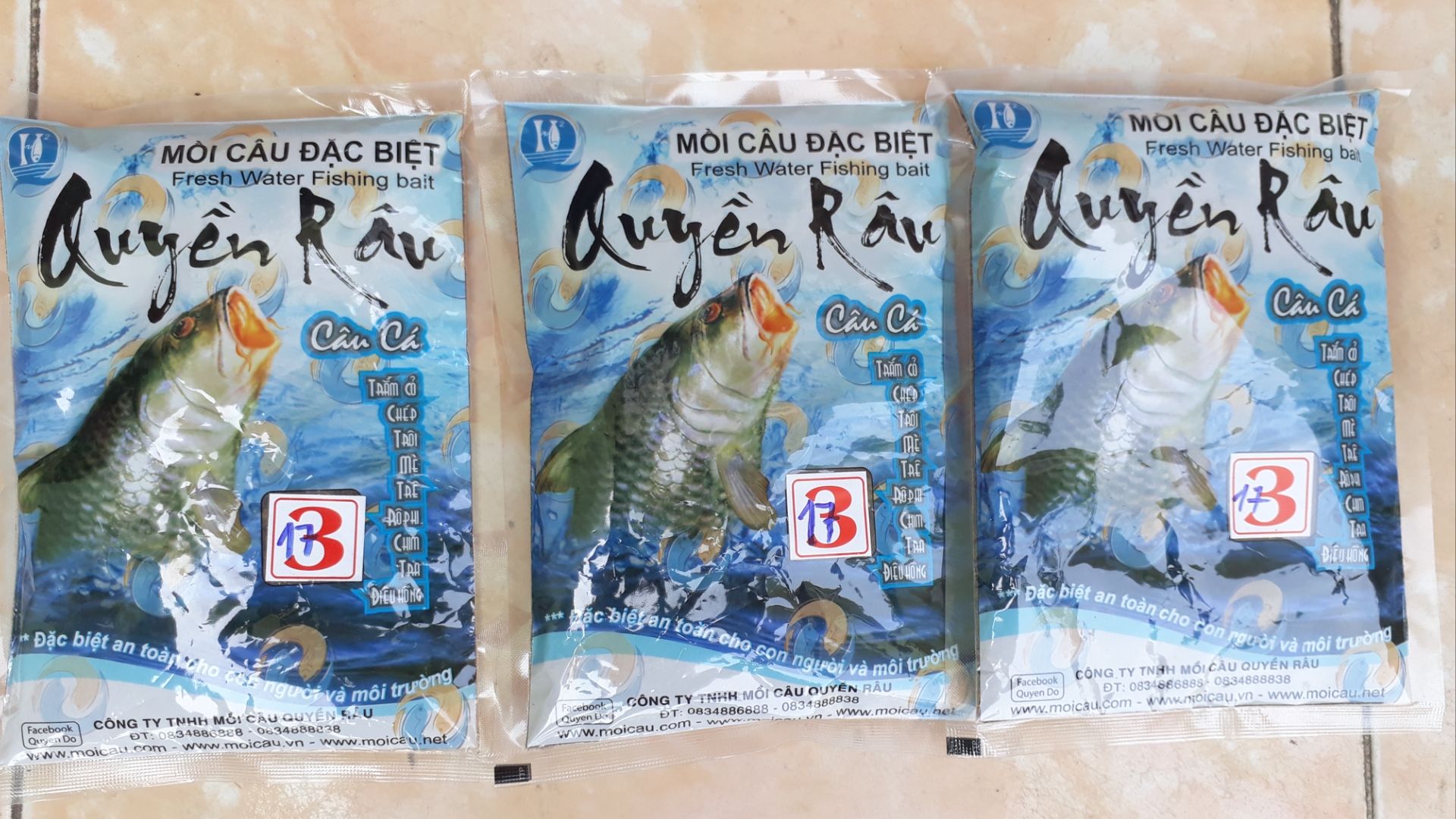 Mồi Quyền Dâu Số 3(gồm 3 gói) Mồi Câu Cá Chép đặc biệt