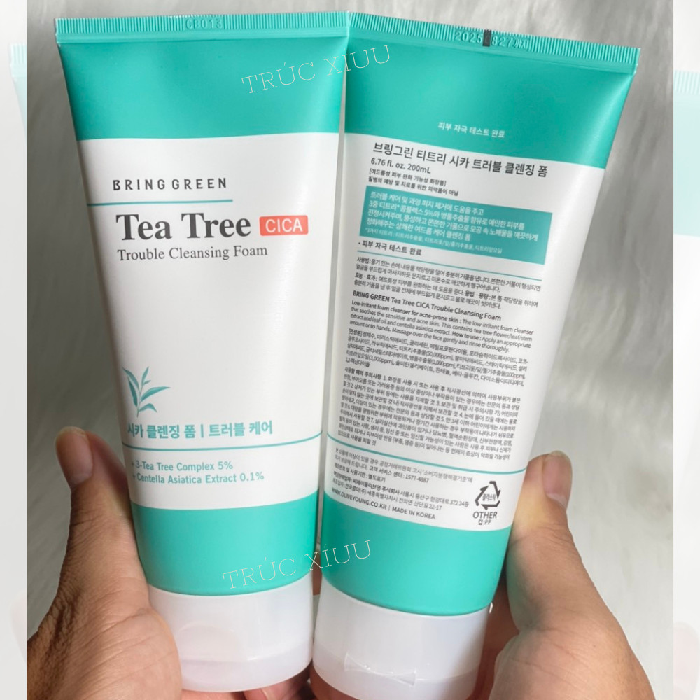Sửa rửa mặt trà xanh Tea Tree CICA  Trouble Cleansing Foam