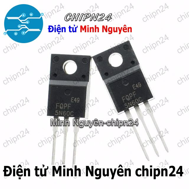 [2 con] (KT1) Mosfet 5N60 TO-220F 5A 600V Kênh N (FQPF 5N60C FQPF5N60C) - HH003064
