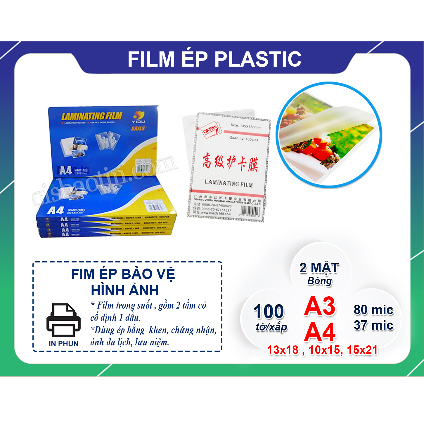 [HCM]COMBO 10 XẤP_MÀNG ÉP PLASTIC- KHỔ A4- 80MIC
