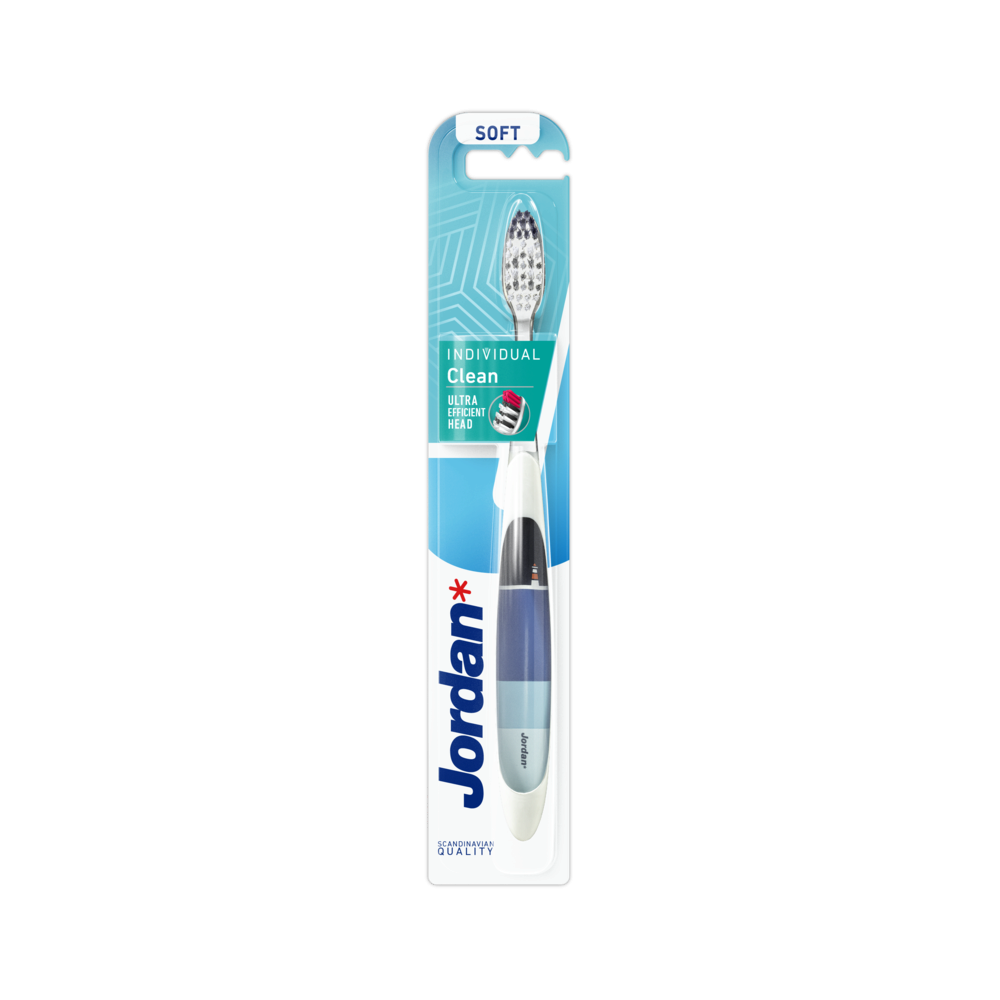 Jordan Combo 2 Bàn chải đánh răng Individual Clean lông siêu mềm bảo vệ nướu nhạy cảm