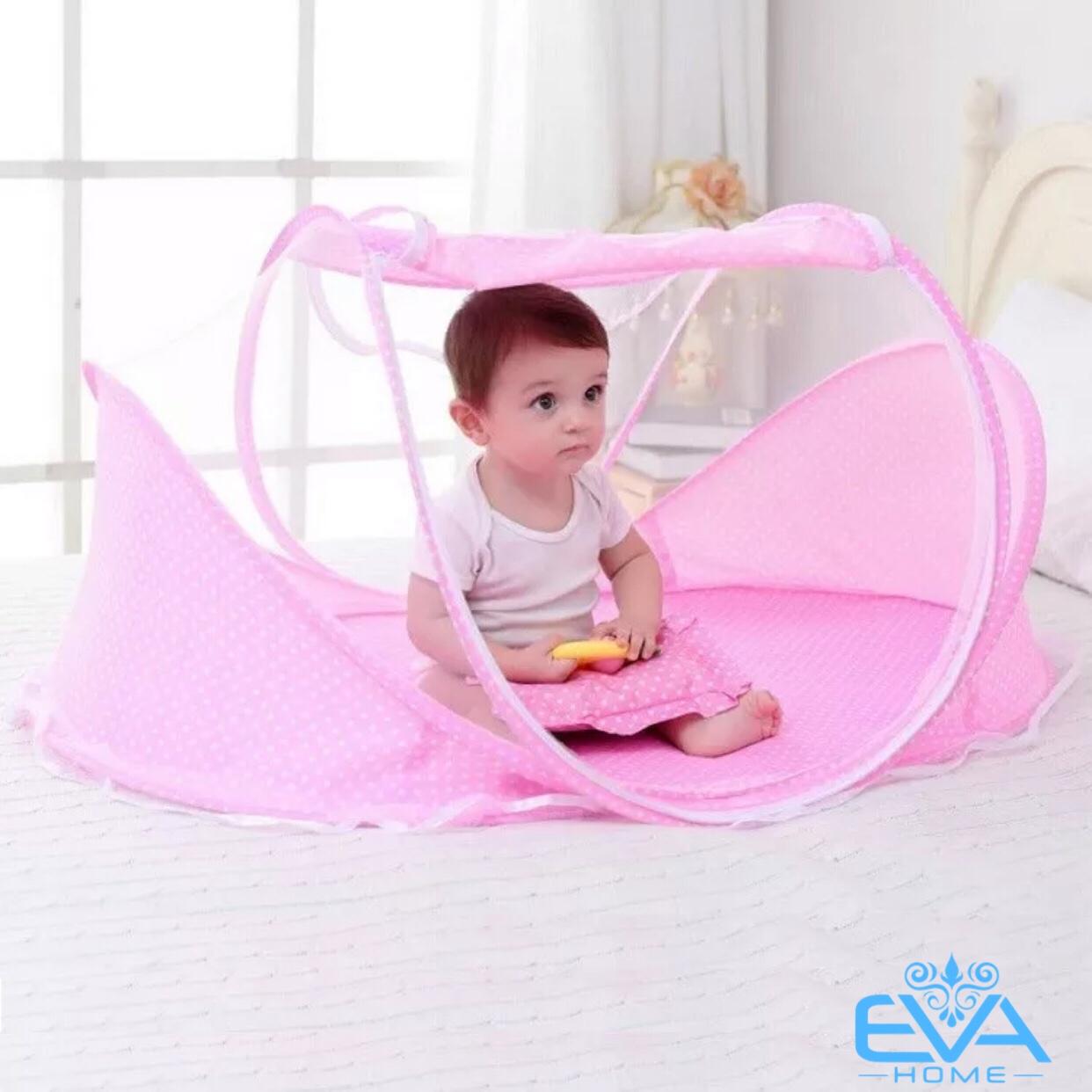 Mùng chụp tự bung gấp gọn chống muỗi có nhạc cho bé