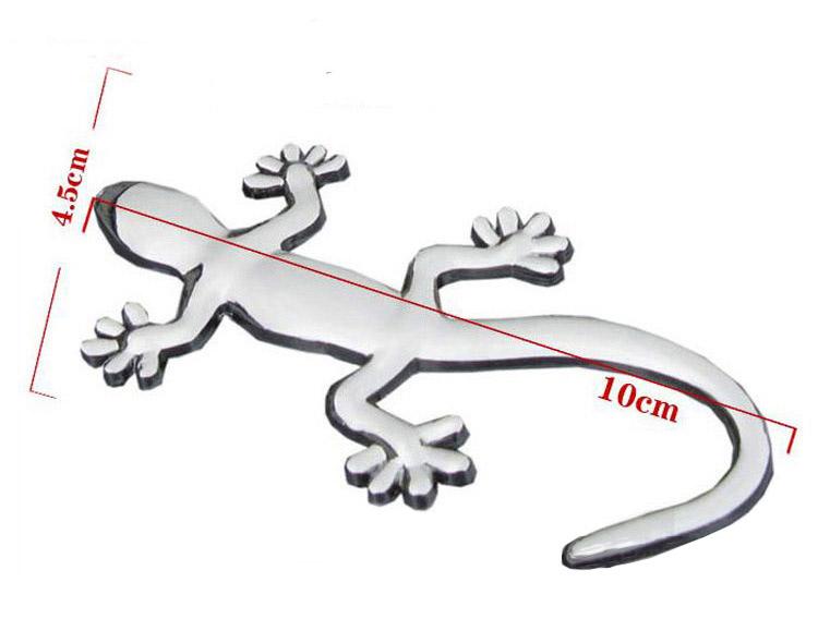 Thạch sùng thằn lằn tấm dán logo nổi trang trí ô tô - màu bạc