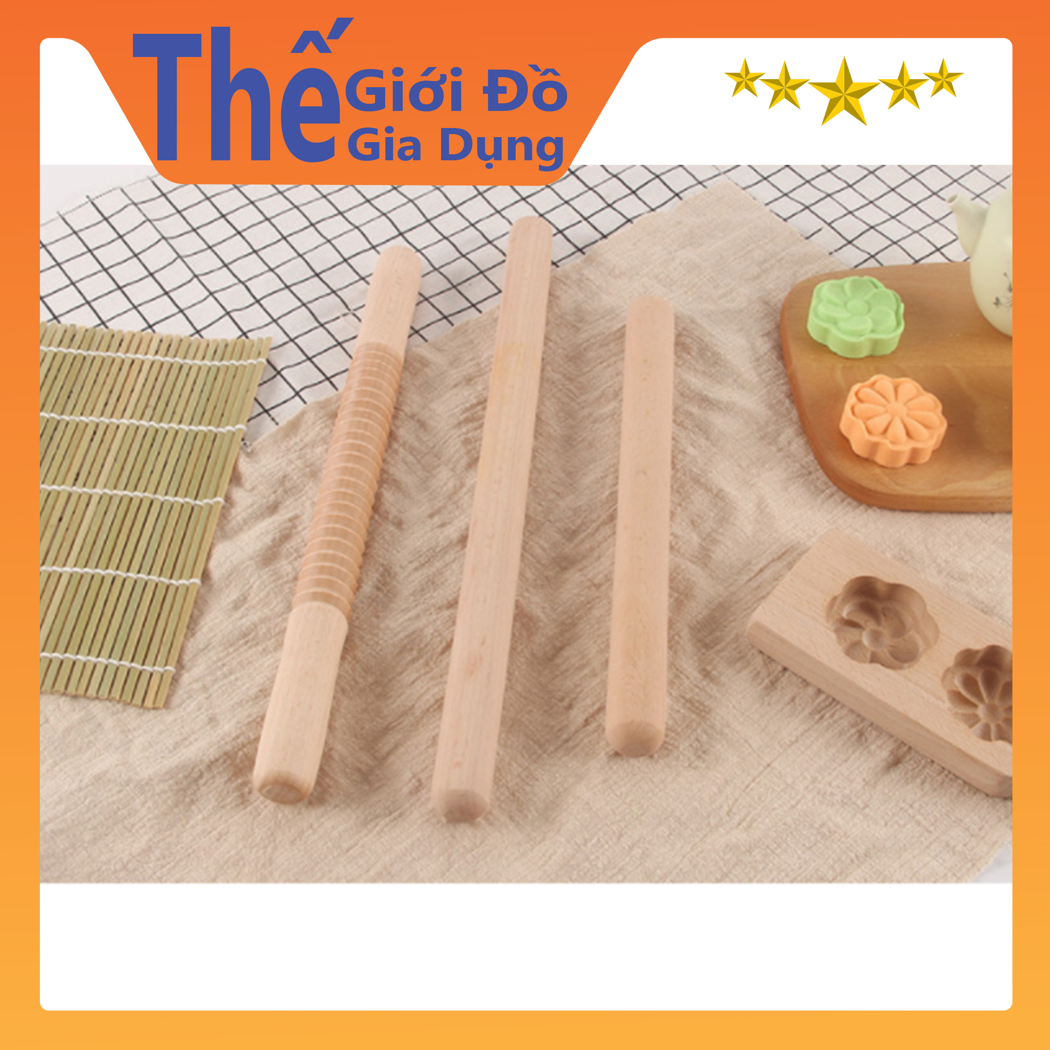 Cây Lăn Bột Bằng Gỗ Tròn