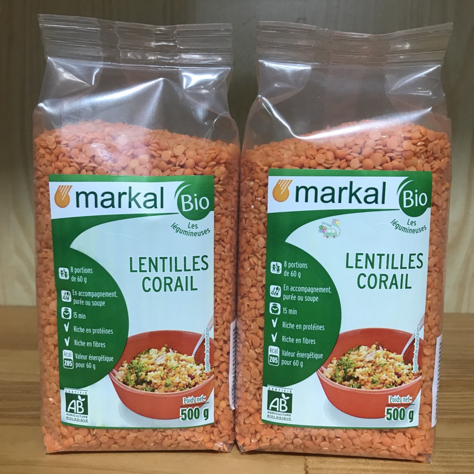Đậu lăng đỏ hữu cơ Markal 500g 100g, hạt lăng