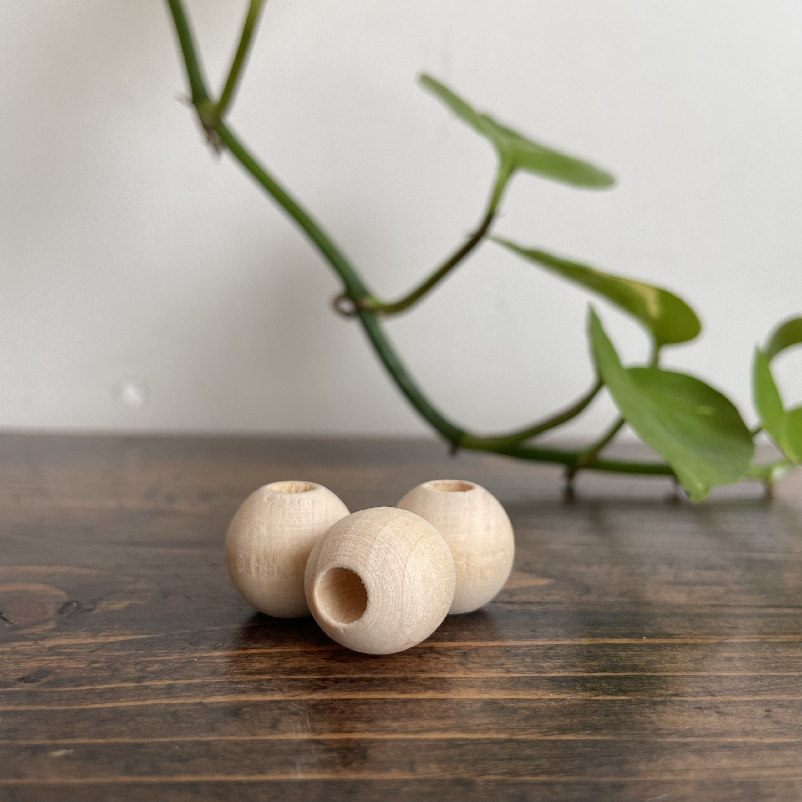 Hạt gỗ tròn mộc - size 6mm đến 20mm