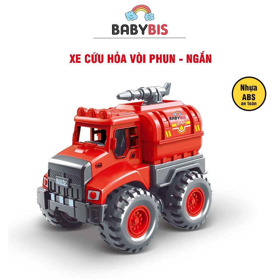 Bộ 4 chiếc xe đồ chơi cứu hỏa loại ngắn 8845 đồ chơi xe cho bé, bộ xe cứu hộ