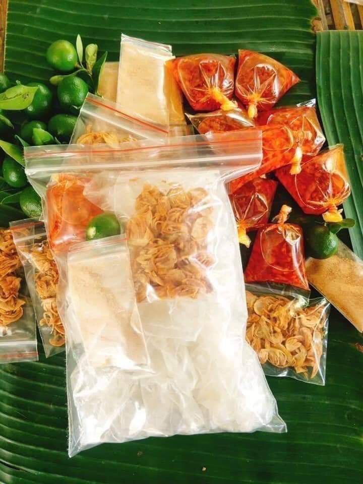5 bịch bánh tráng phơi sương sate hành phi