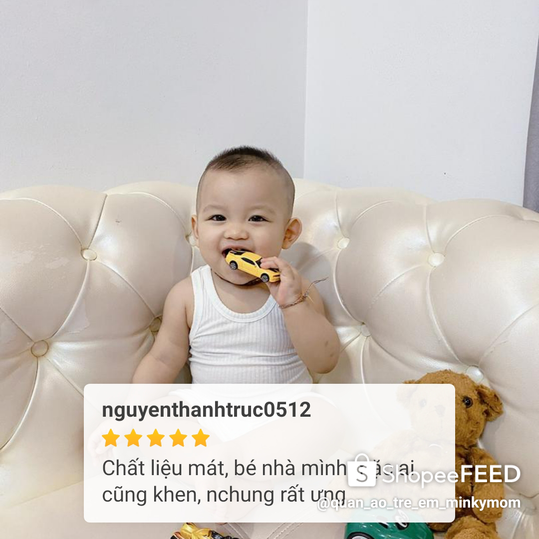 Bộ Ba Lỗ Thun Gân Minky Mom Quảng Châu