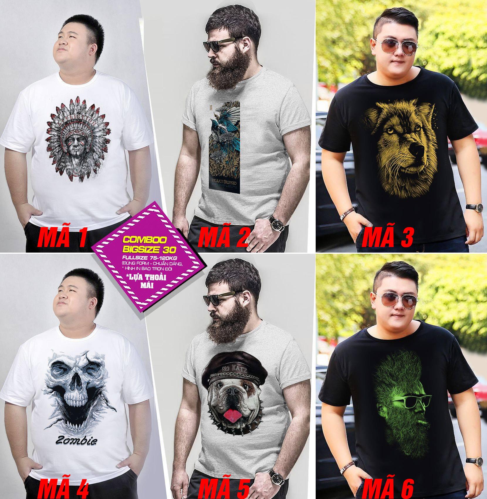 Super nice print cotton bigsize men's T-shirt