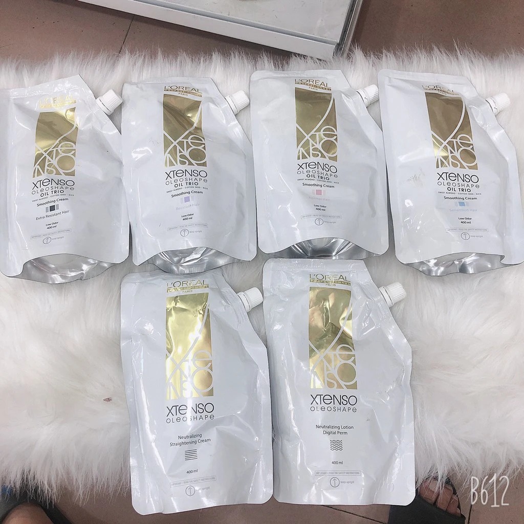 Kem uốn Nóng, Duỗi Ép Tóc  R+ SIÊU KHỎE  Loreal XTENSO OLEOSHAPE 400ml – Tóc Thẳng Mượt, Ít Hư Tổn.