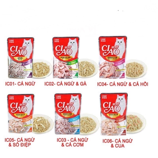 [COMBO 10 GÓI] Pate Ciao 60G dành cho mèo