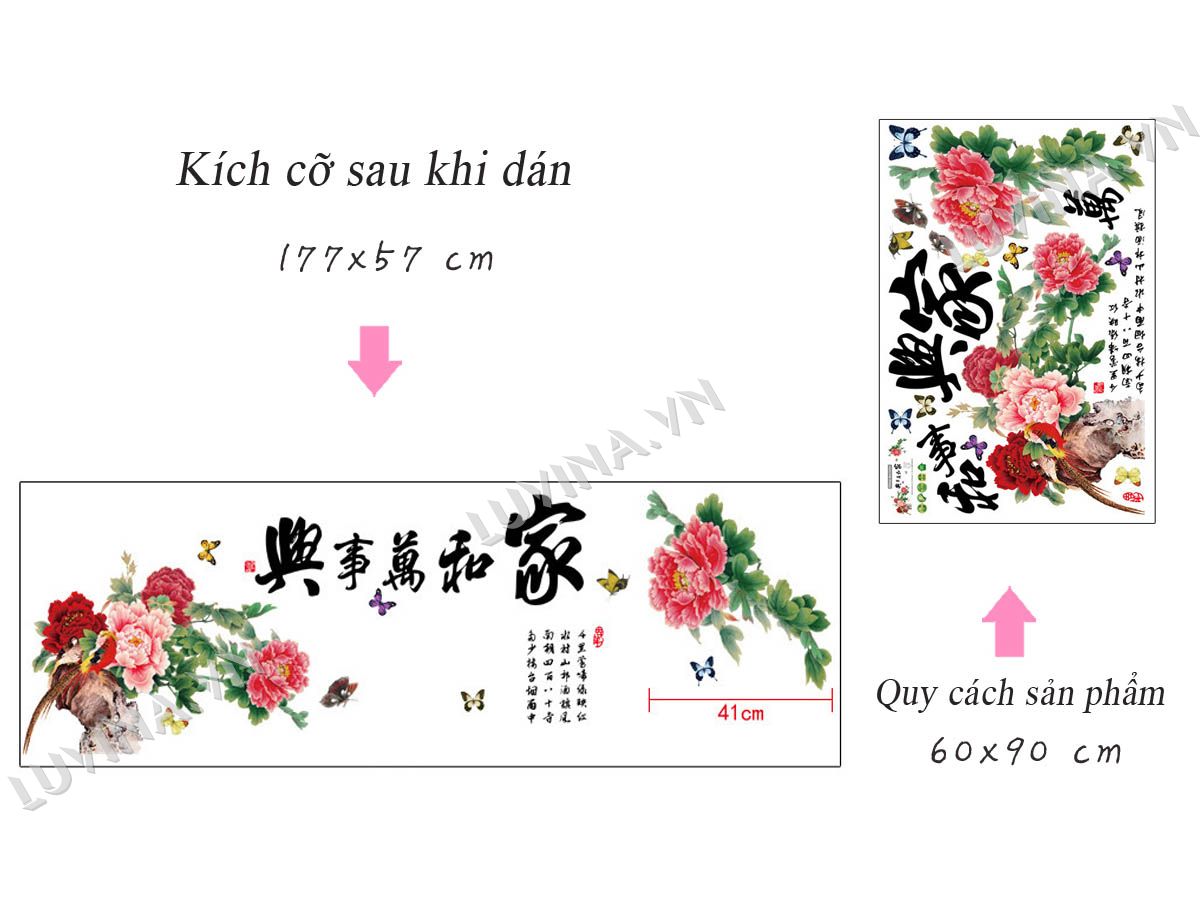 DECAL DÁN TƯỜNG HOA MẪU ĐƠN 10