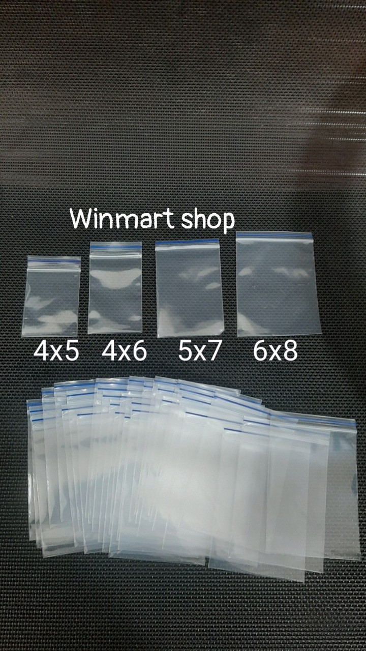 Gói 100c túi zip chỉ xanh dương mỏng chọn size