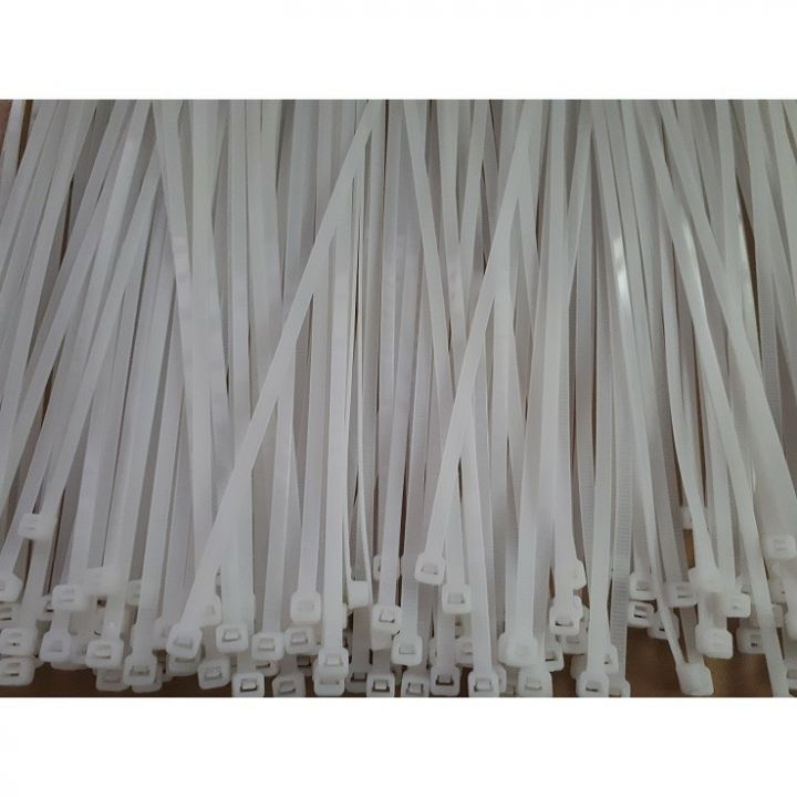 100 lạt nhựa, dây thít nhựa trắng 20cm siết chặt tuyệt đối