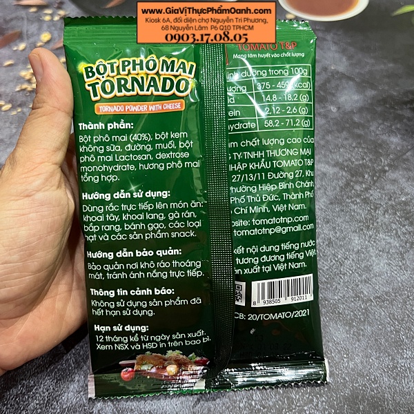 Bột Phô Mai Tornado vị truyền thống 100g