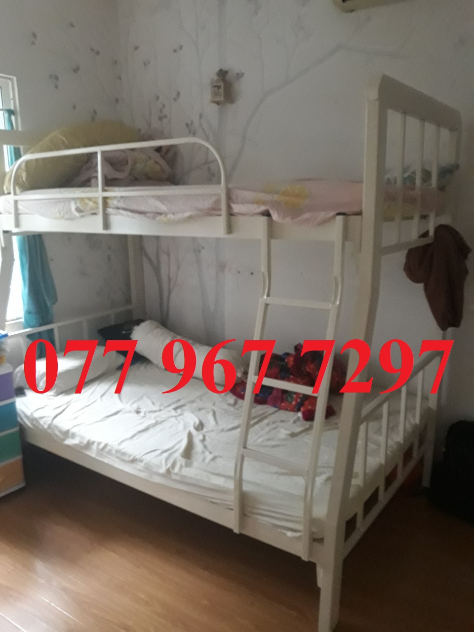 Giường lệch tầng sắt hộp vuông cao cấp, giường 2 tầng giá rẻ 1m6/1m8