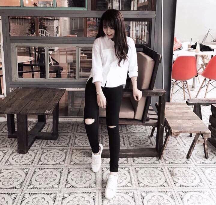 Quần Mango Skiny rách