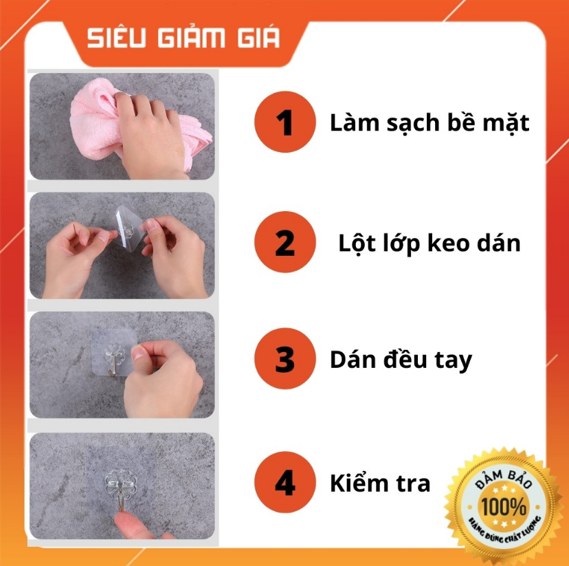 [HCM]Combo 10 móc treo dính tường siêu chắc
