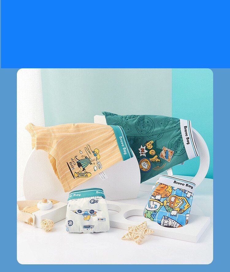 4 quần sịp bé trai cao cấp đủ size từ 7-45kg