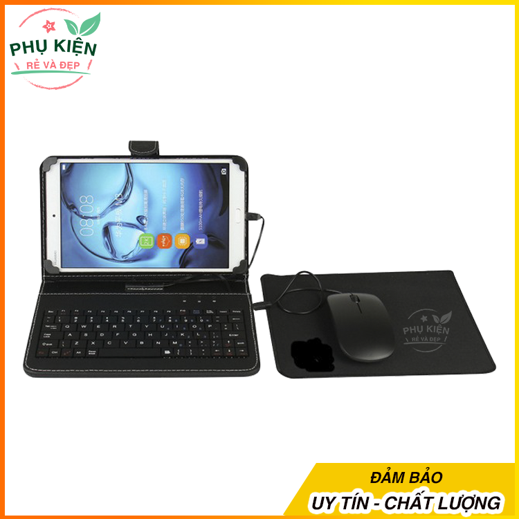 [HCM]Bao da bàn phím kèm chuột và lót chuột cho điện thoại máy tính bảng từ 4.2 đến 10.1 inch
