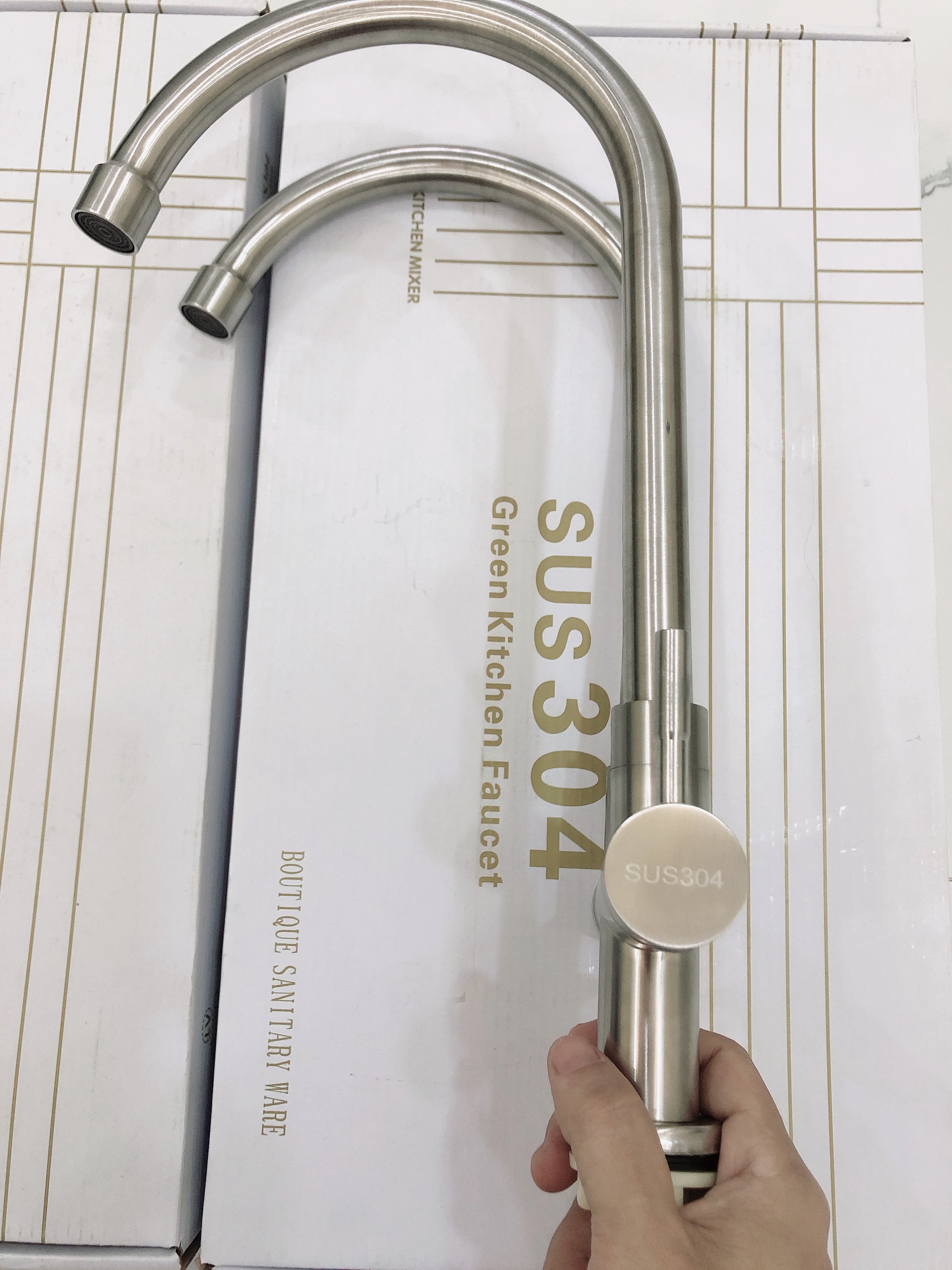 VÒI RỬA CHÉN LẠNH ĐÔI C1000-(Ống phi 18 inox 304 cao cấp)
