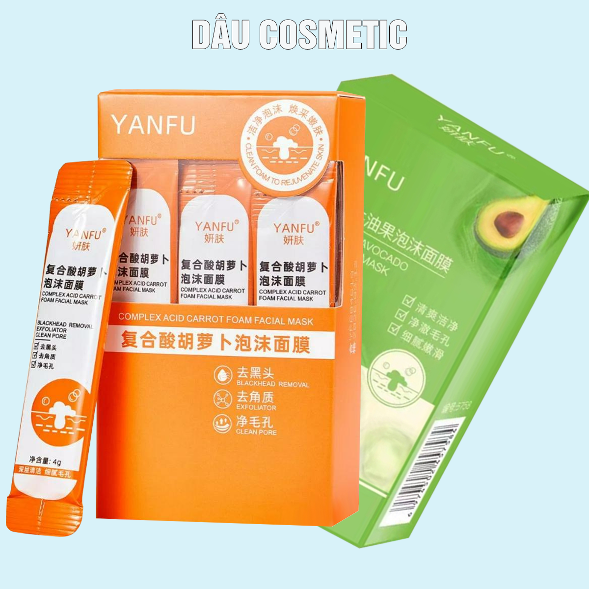 Mặt nạ sủi bọt cà rốt - bơ yanfu