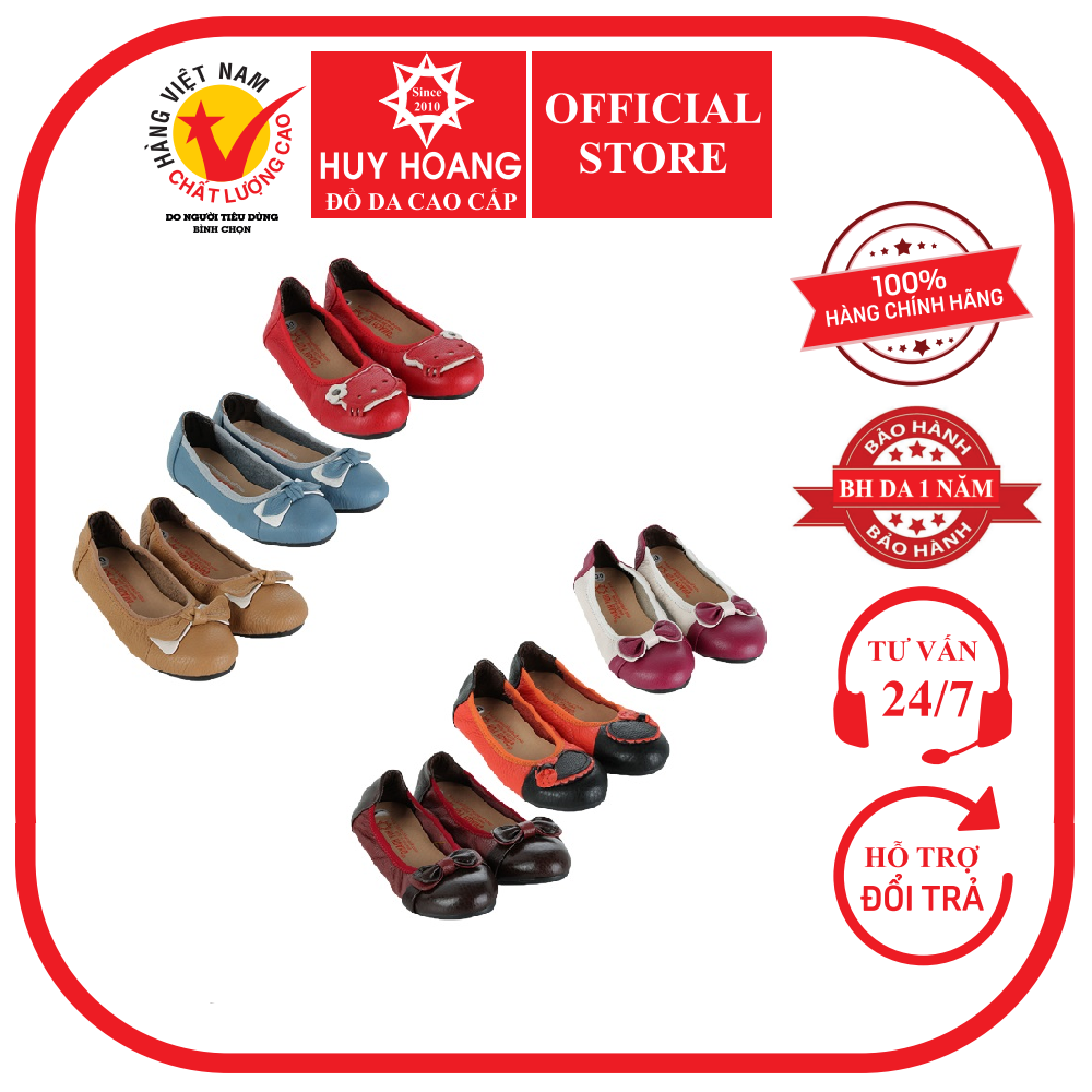 Giày trẻ em nữ Huy Hoàng da bò phối màu HK7860-61-62-63-64-65