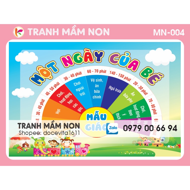 Decal mầm non - góc một ngày của bé