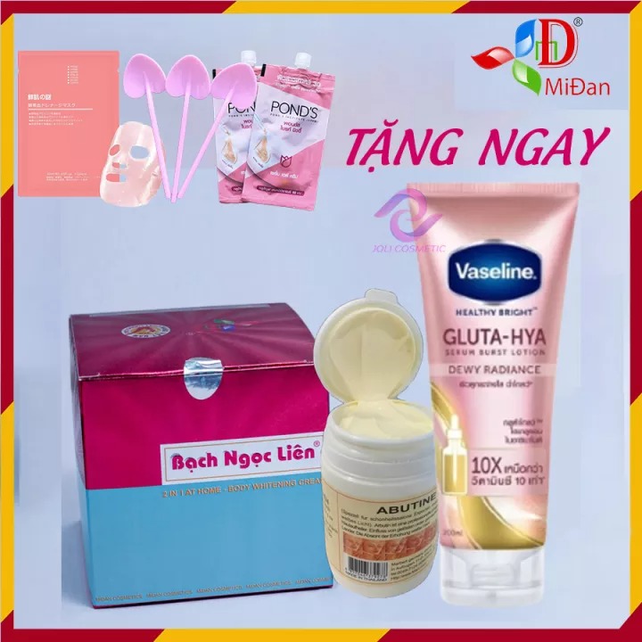 Kem body bạch ngọc liên - combo 3 bạch ngọc liên và kích abutine 3c3, vaseline hồng