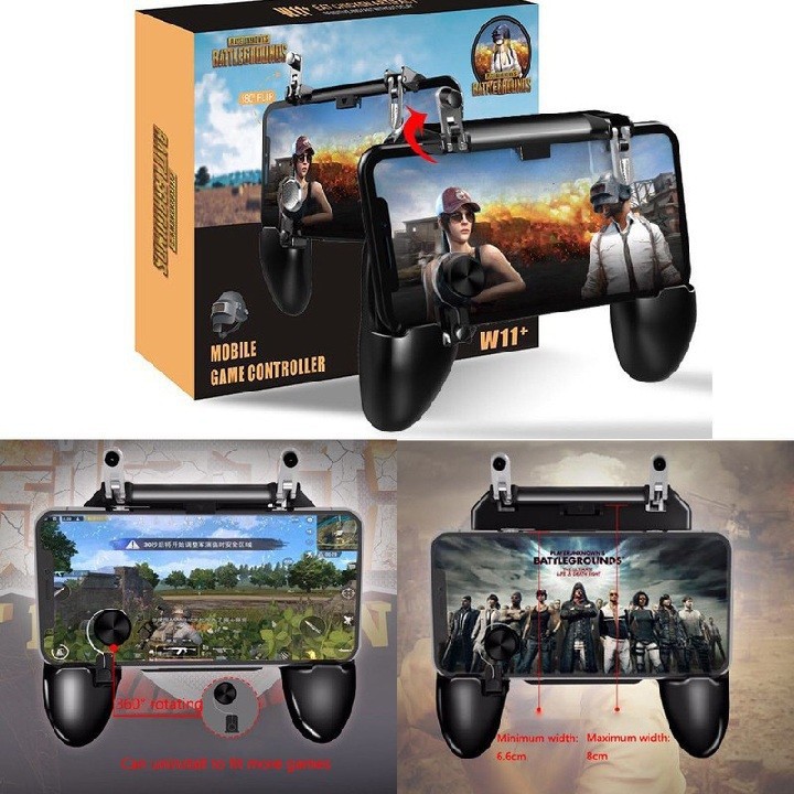 FREESHIP MAX – Tay Cầm Chơi Game Điện Thoại Di Động W11  Pubg Tay Cầm Chơi Game Không Dây Cho Iphone Android – MUABANNHANH 24H