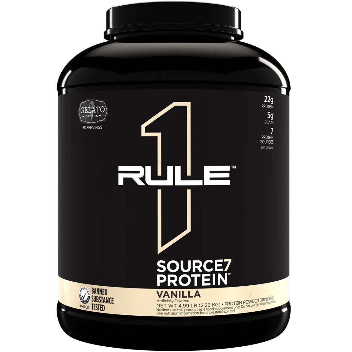 Bột Cung Cấp 7 Loại Protein Vị Kem Gelato RULE 1 SOURCE7 PROTEIN 5LBS
